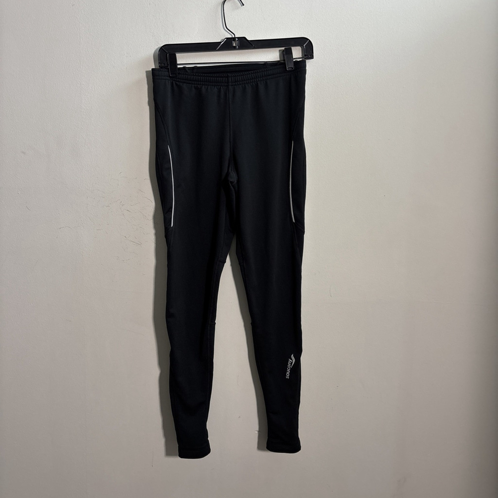 Saucony TIGHTS Men’s Small BLACK Running Gym Pants Compression Comfort